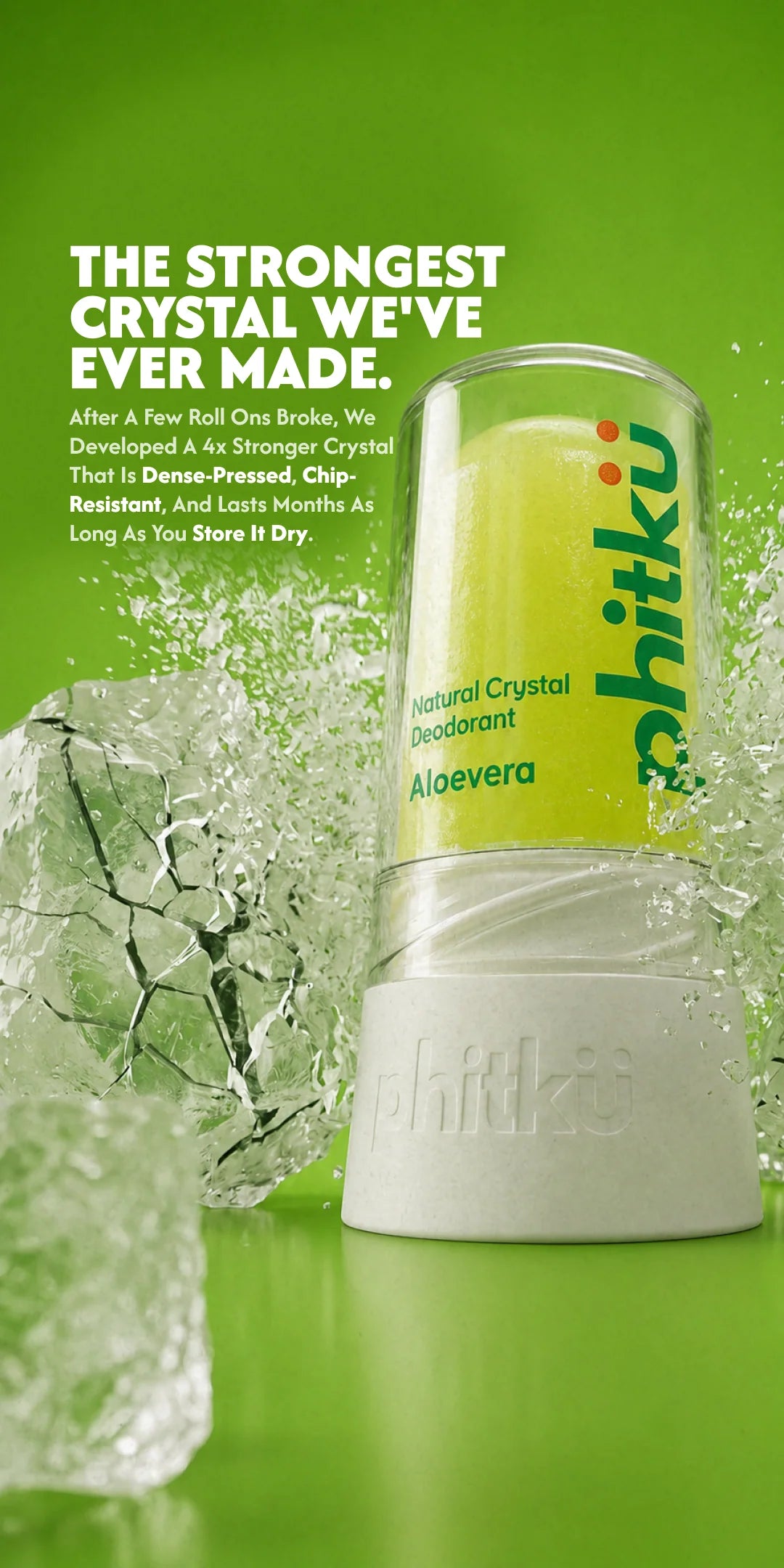 Alum Infused Crystal Roll-On Stick - Aloe Vera