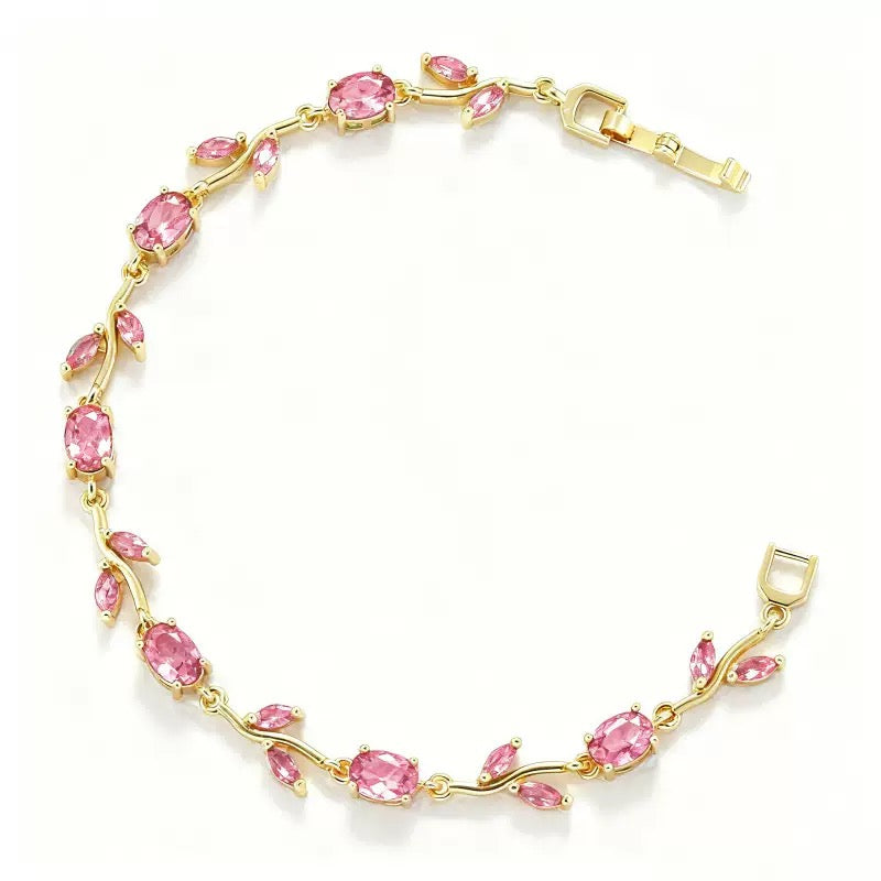Tulip Bracelet – Gold (Pink)