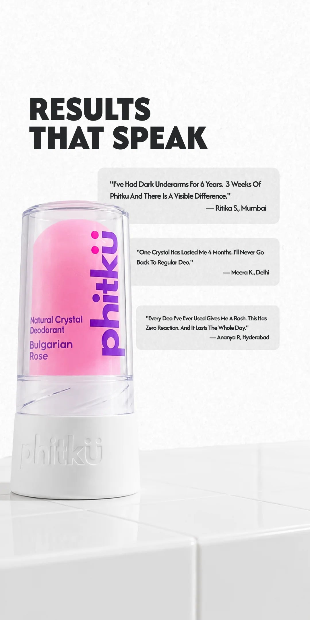 Alum Infused Crystal Roll-On Stick - Rose